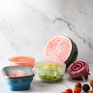 Cubiertas elásticas de silicona para alimentos – Set de 6 piezas