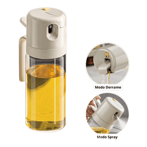 Dispensador de aceite 500 ml - Spray y vertedor con cierre automático