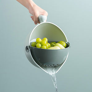 Escurridor minimalista giratoria 2 en 1 para frutas y verduras