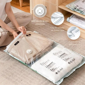 Set de bolsas de almacenamiento al vacío plano (6 bolsas más bomba manual)